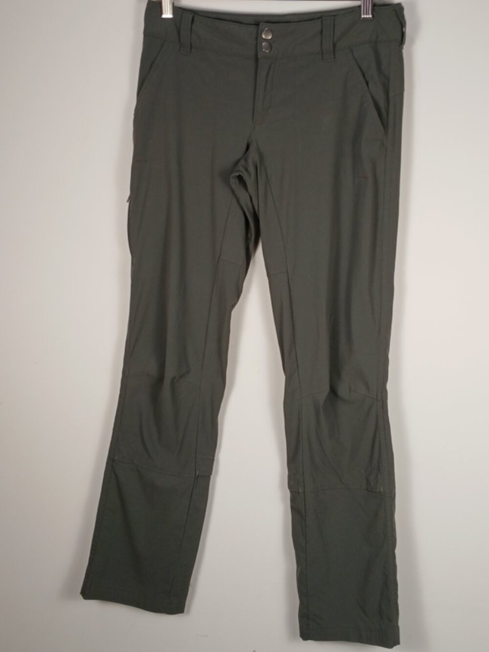 Columbia Omni Shield Pants Womens 4 Short Gray Hiking Stretch Zip Pocket